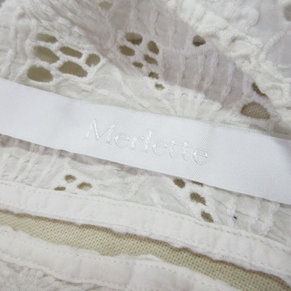 美品 MARTEL マーレット パフスリーブ かぎ編み レースブラウス  