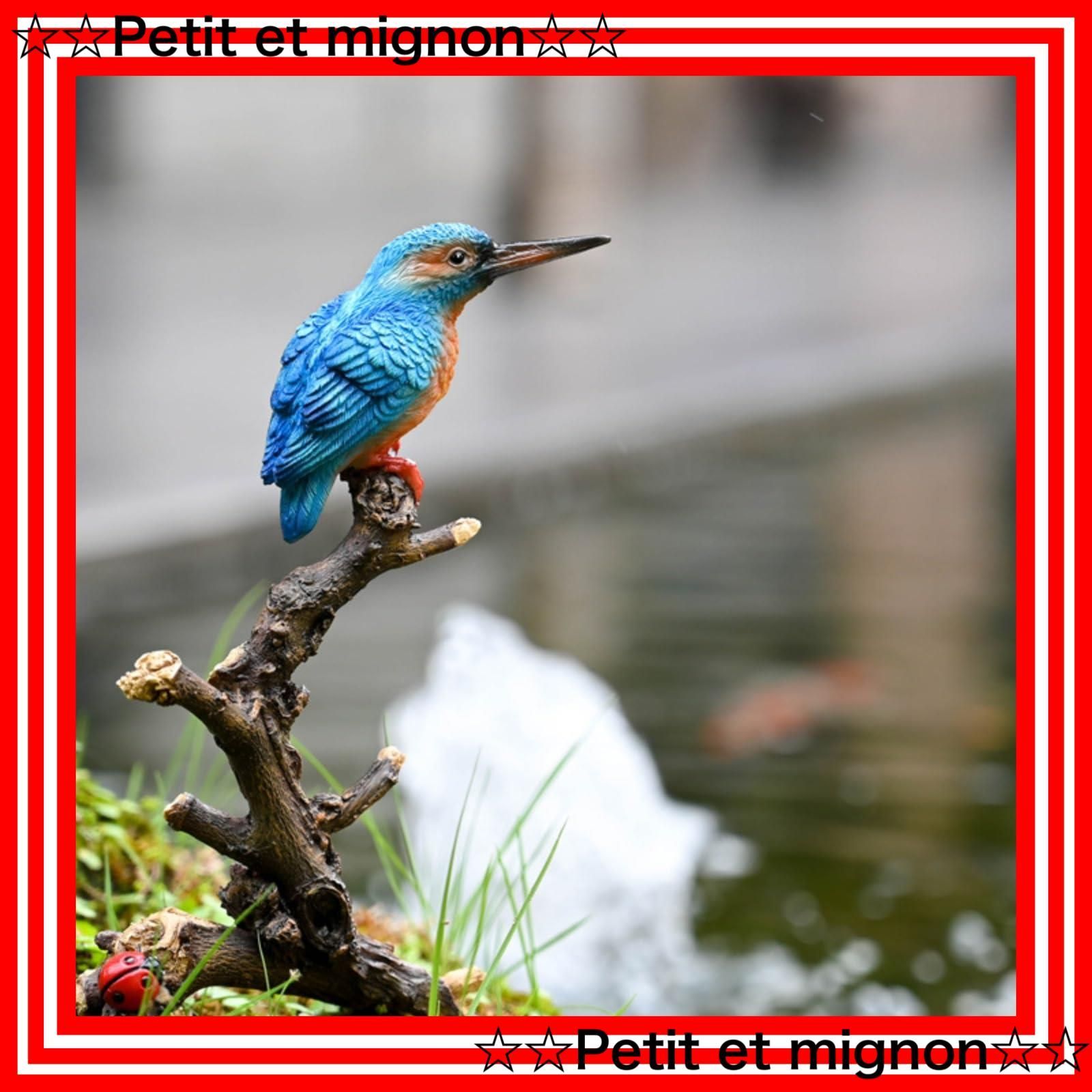 カワセミ 置物 枝の上の鳥 ガーデンオーナメント 鳥の カワセミ 鳥