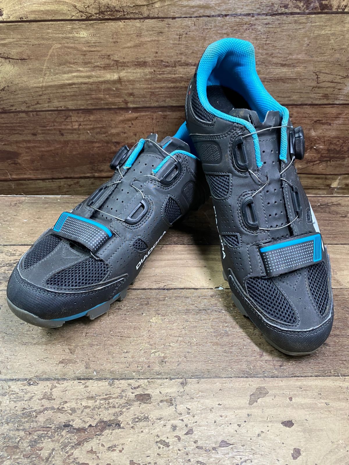 IN219 ディアドラ DIADORA X Vortex racer ii ビンディングシューズ 黒 水色 EU43 SPD
