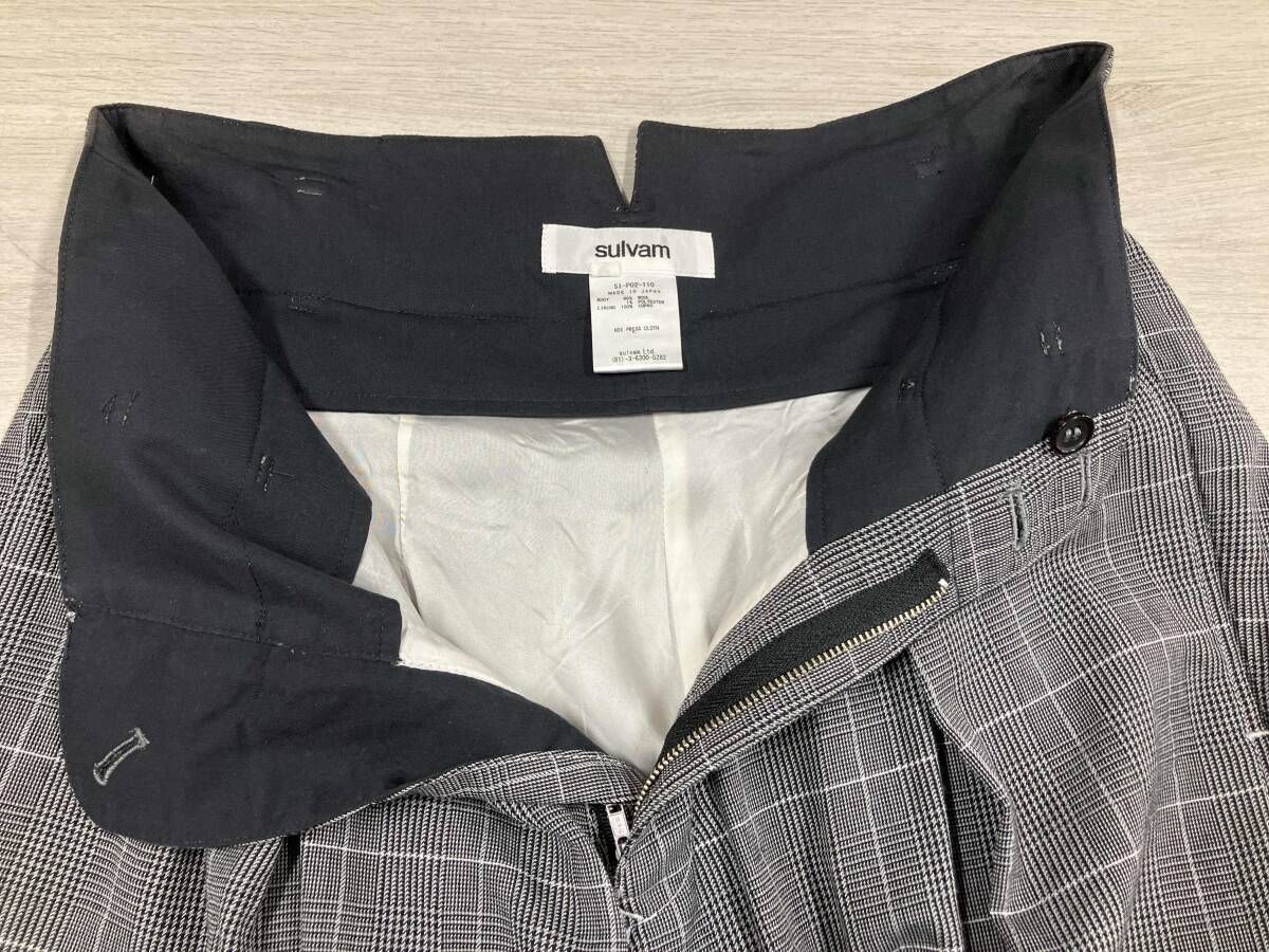 sulvam サルバム 20AW ウィンドウペンチェックサルエルパンツ 8020001140279_3.jpg?v=
