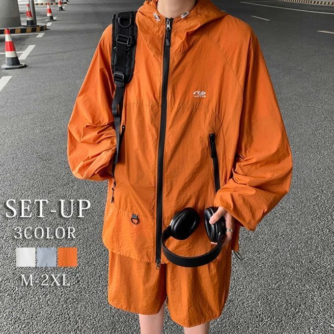 CRU  ジャージ　上下　セットアップ　オレンジ　クルー ウィンドブレーカー ジャージ 上下 メンズ レディース キッズ