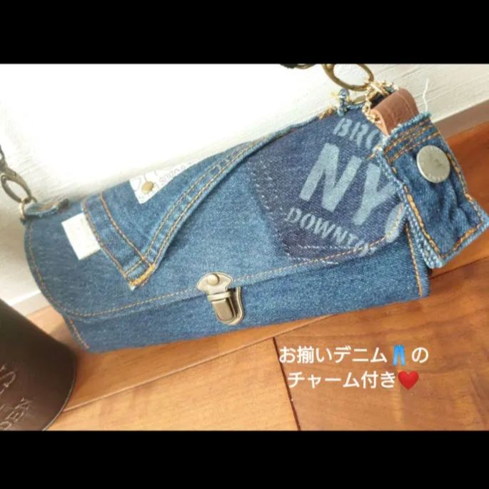 No.321【DENIM✖️ステンシルカモフラWallet💖】お財布ショルダー