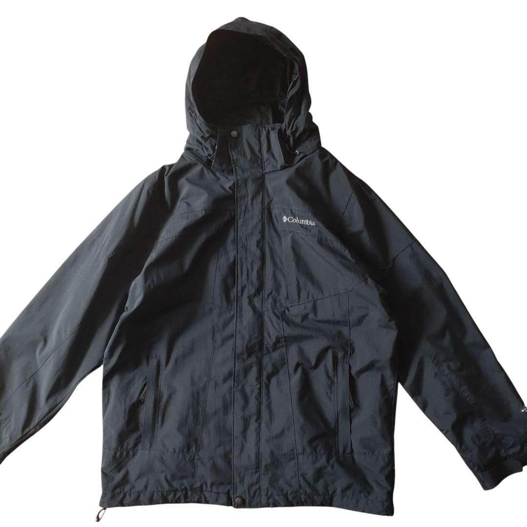 古着 Columbia コロンビア Bugaboo マウンテンパーカー OMNI-TECH ナイロン 黒 ブラック M J1038