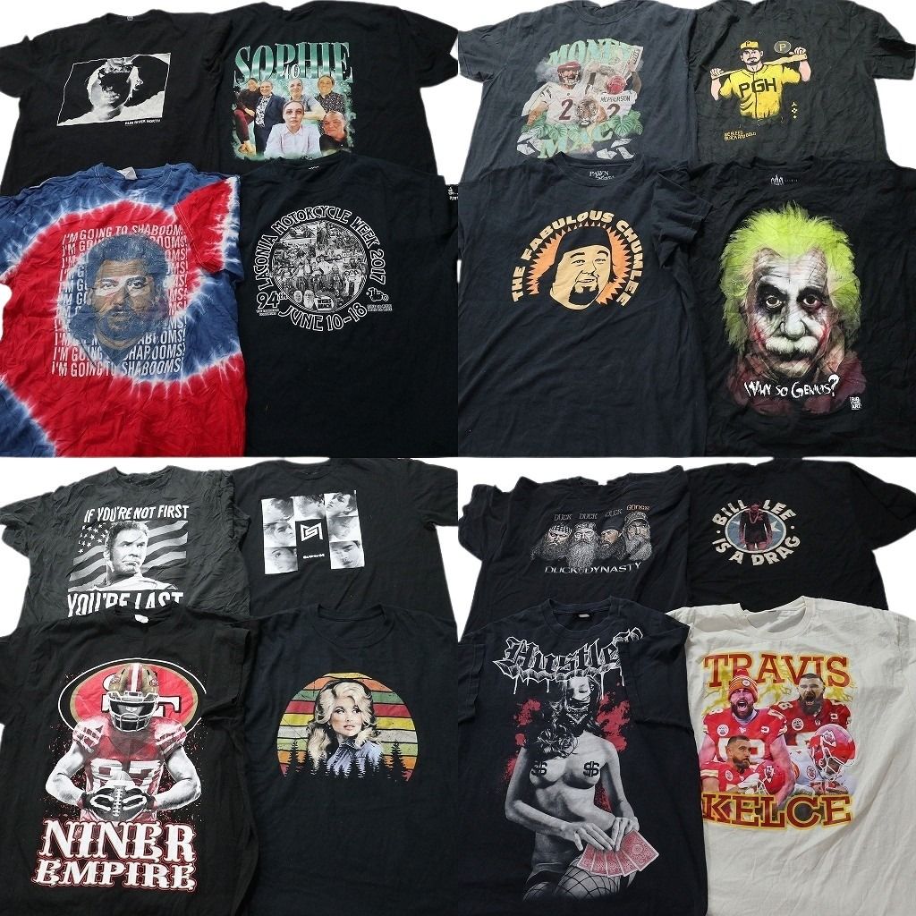 古着卸 人物 半袖Tシャツ 16枚セット メンズ XL |2XL タイダイ柄 プロチーム チーフス NFL 古着 NA8976