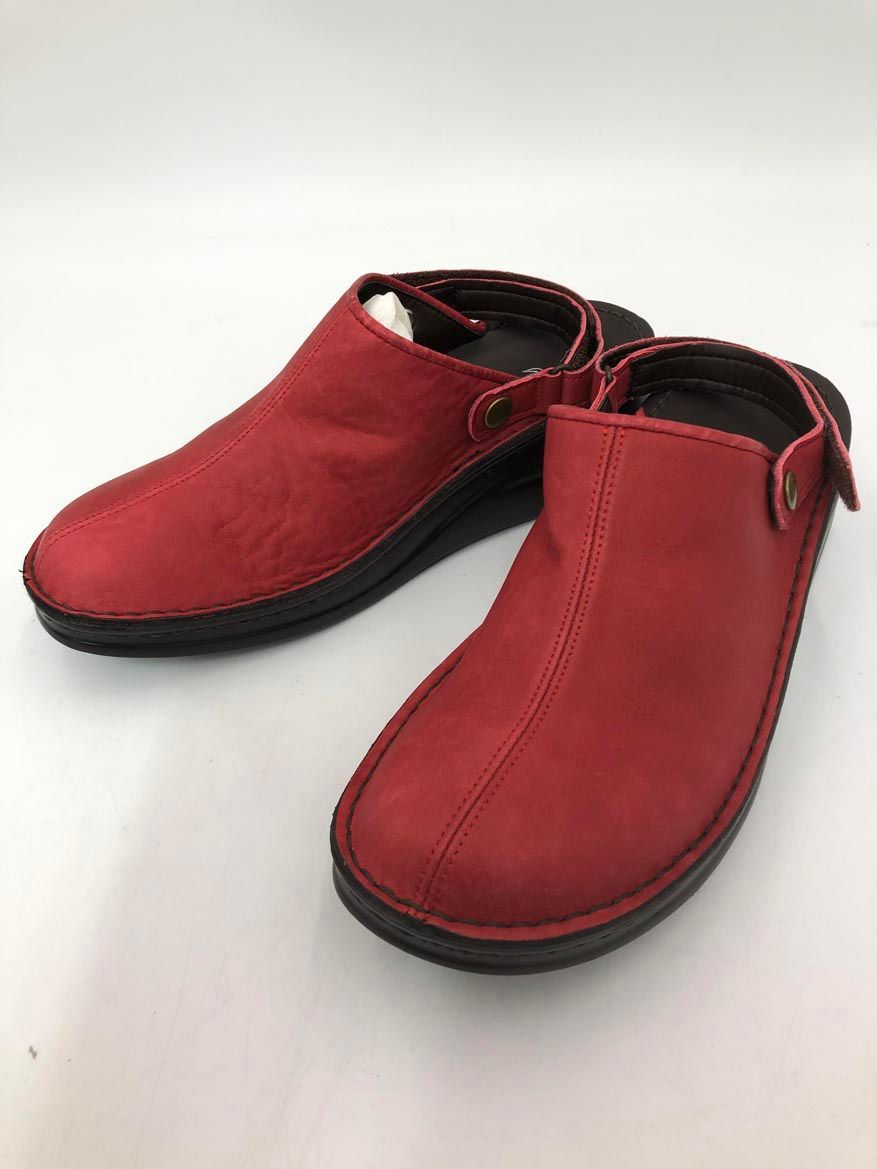 Herb ハーブ シンプル 本革 2WAY サボ シューズ size24|赤 ◎レディース
