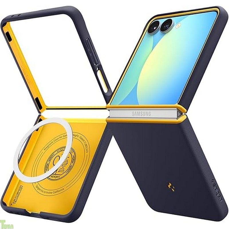 Spigen 創業18年の技術力 Galaxy Z Flip7 ケース TPU PC 二重保護 滑り防止 指紋防止 MagFit対応 耐衝撃 ナノポップ マグフィット ACS09563 ブル