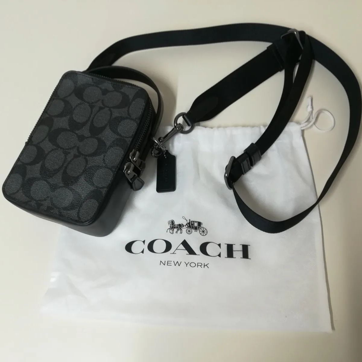 COACH コーチ ショルダーバッグ シグネチャー ブラック 中古美品 保管 