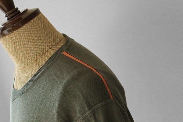 ☆美品 Cruciani ◇シルクブレンド クルーネック ニット カーキ サイズ  