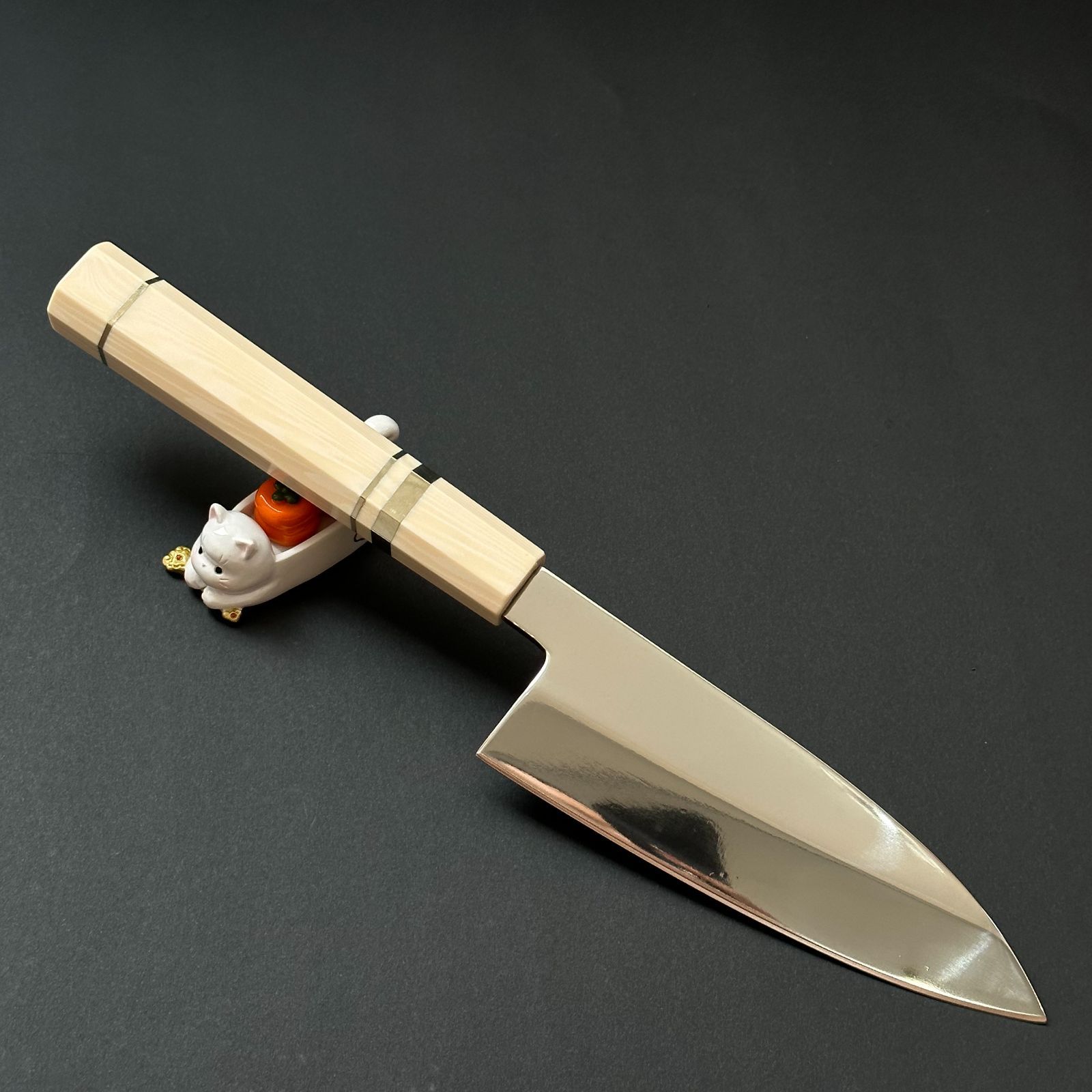 鏡面仕上げ】VG10号本焼出刃包丁180mm 八角柄
