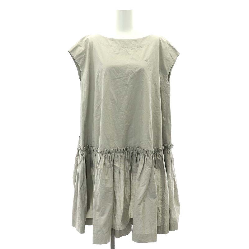 極美品✨ヴィヴィアンウエストウッド膝丈ワンピース膝丈オーブ刺繍タック2