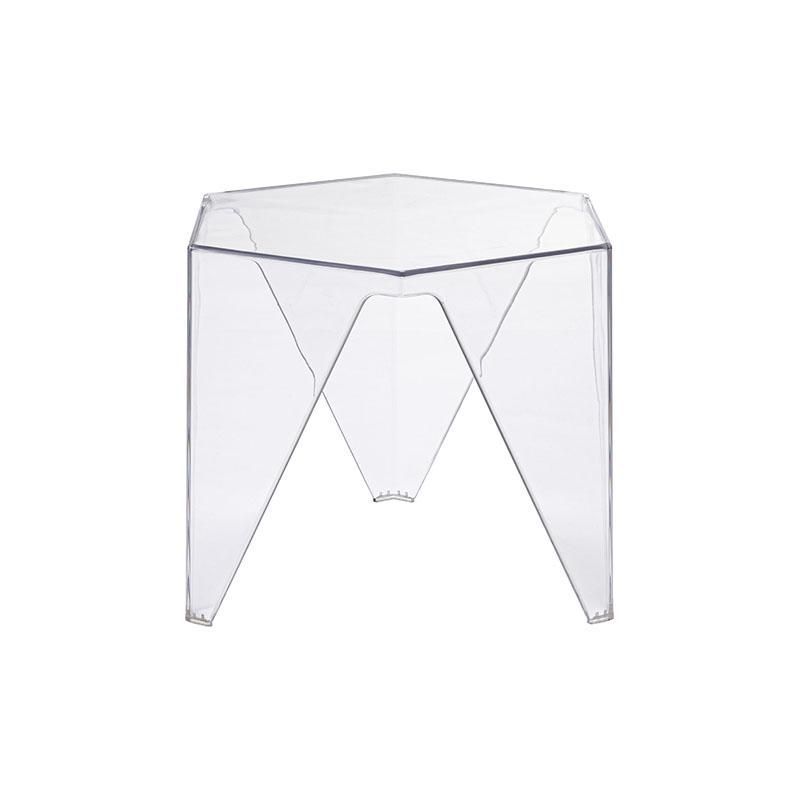 サイドテーブル 幅47.5 高さ38 透明 クリアテーブル 幾何学 六角形