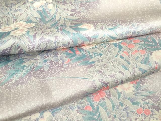 平和屋着物▽上質な小紋 単衣 光琳椿 正絹 逸品 DAAT9518az