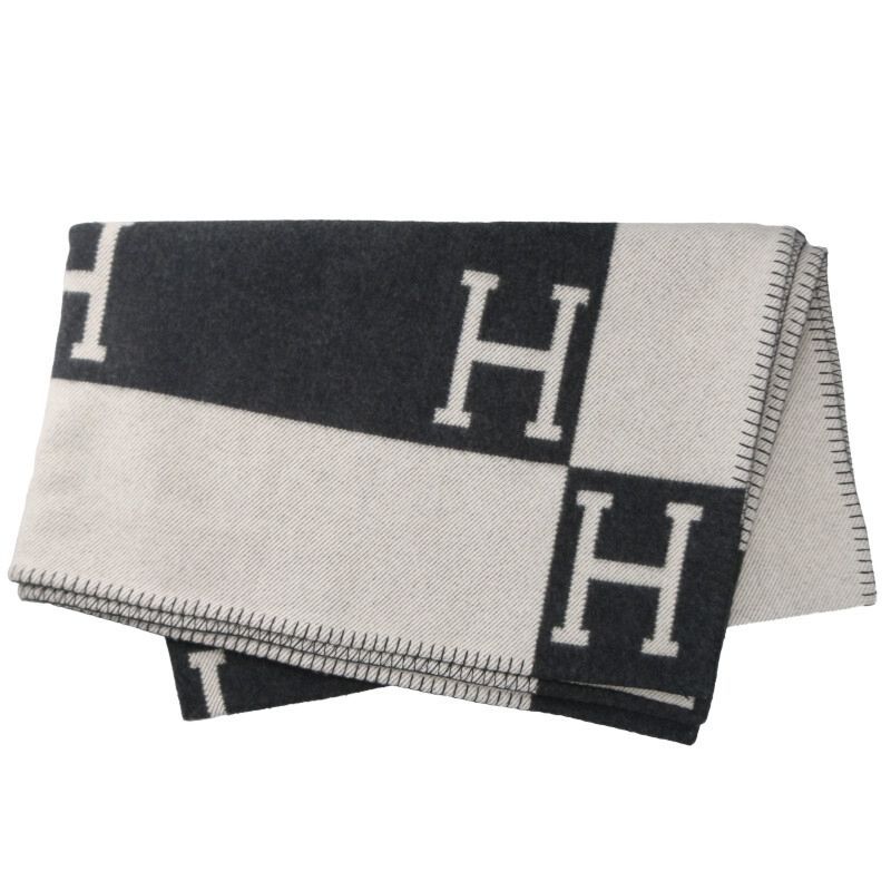 HERMES エルメス Hロゴ アヴァロン 毛布 ひざ掛け インテリア