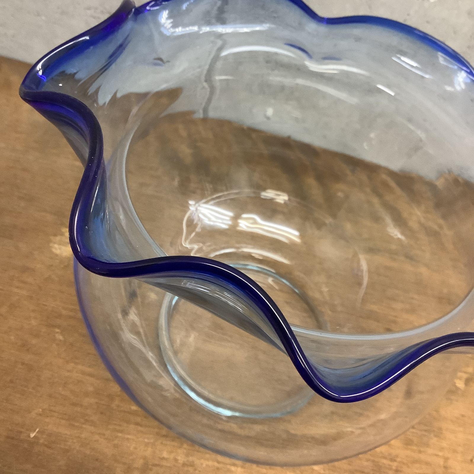 硝子金魚鉢 アンティーク 金魚鉢 レトロ アンティーク 宙吹ガラス 