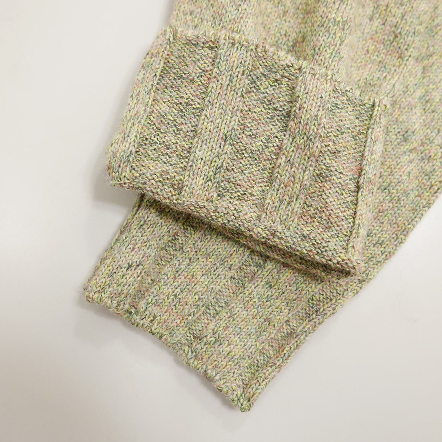 artens アーテンス mix yarn wide rib neck pullover ワイドリブネック コットン混 ニット プルオーバー ユニセックス イエロー系 3 artens アーテンス mix yarn wide rib neck pullover ワイドリブ