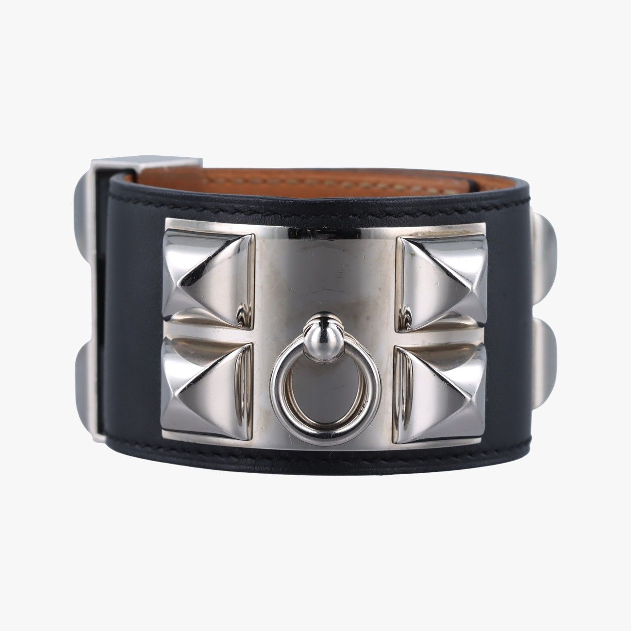 美品　エルメス コリエドシアンバングル ブラック エルメスコリエドシアンブラック×シルバー