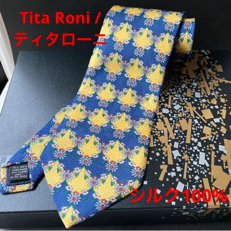 極稀少 Tita Roni メンズ ネクタイ イタリアローマ製 ハンドメイド 極