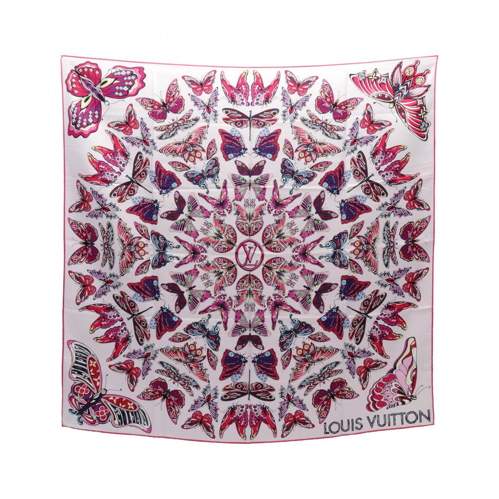 Louis Vuitton ピンク シルクスカーフ