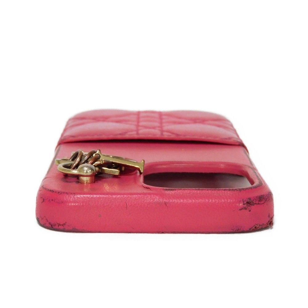 Dior - Dior ディオール LADY DIOR iPhone 13 PRO ケース ロゴチャーム ステッチ ラムスキン カナージュ ピンク スマホケース S0959ONMJ Dior ディオール LADY DIOR iPhone 13 PRO ケース ロゴチャーム