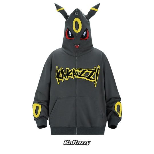 KaKazzy】ブラッキー フルジップ パーカー 男女着用可 ユニセックス