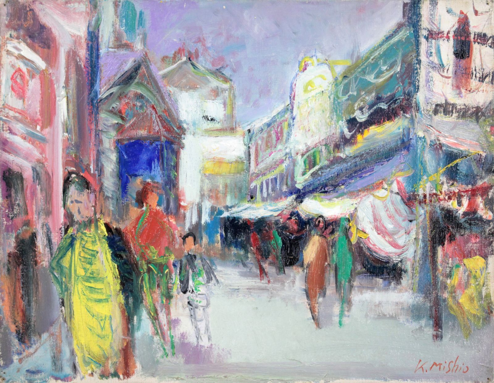 三塩清巳『朝市』油彩画【真作保証】 絵画 三塩清巳『朝市』油彩画【真作保証】 絵画 - メルカリ