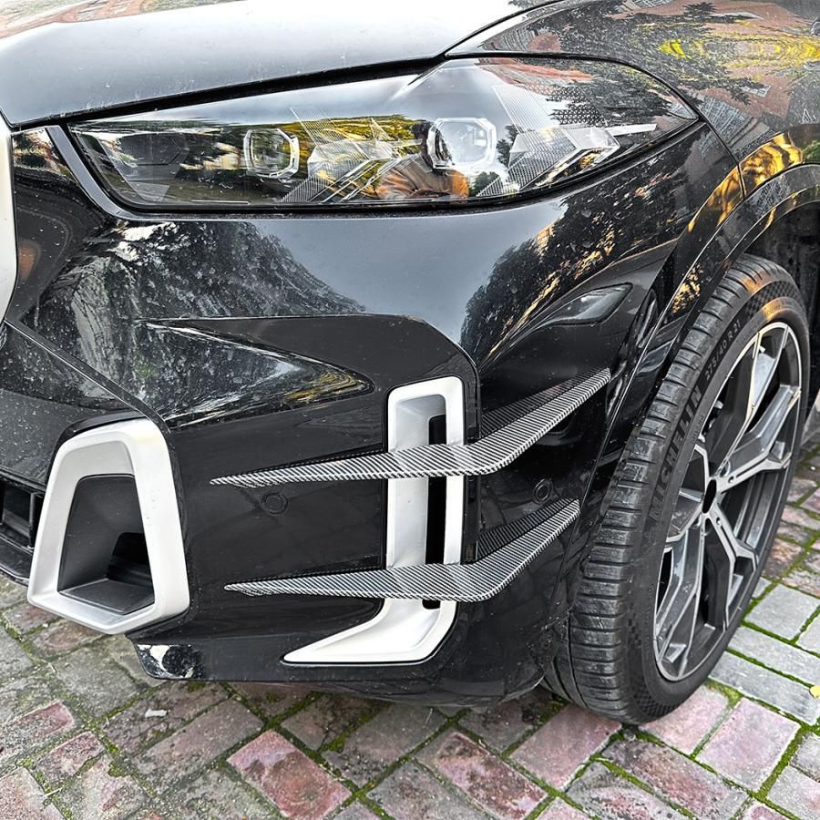 スポーティ全開♪ BMW カーボン ルック フロントバンパー カバー カナード G05 X5 xDrive40d xDrive50e M60i X5シリーズ Mスポーツ 後期 b12025