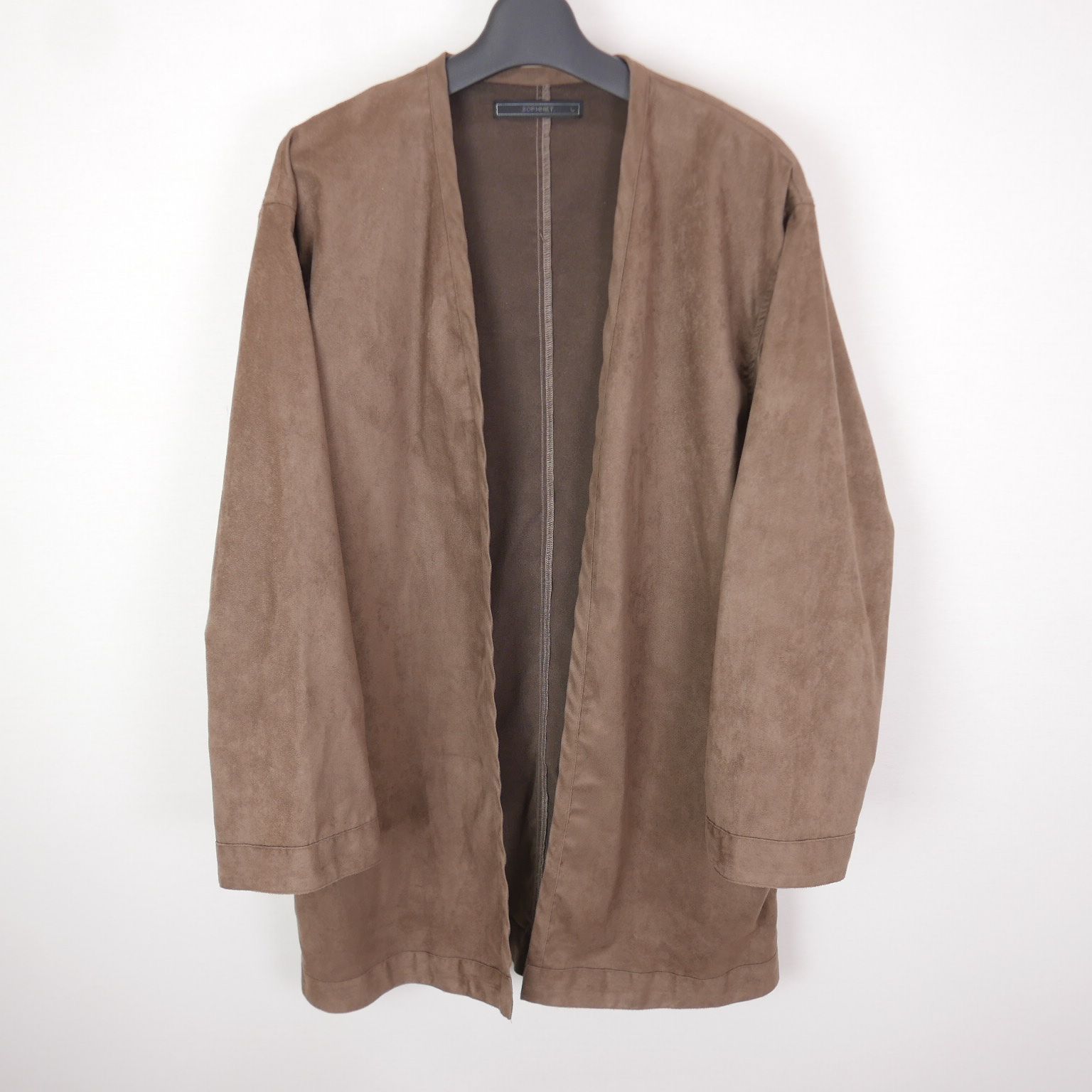 19AW SOPHNET. ソフネット SYNTHETIC SUEDE LONG SHIRT CARDIGAN