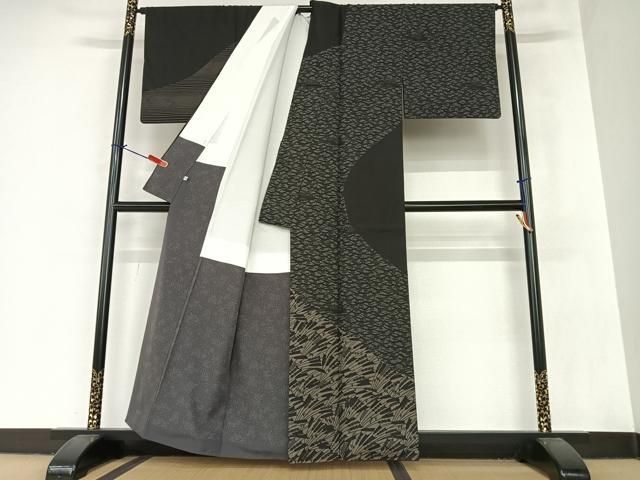 平和屋着物○二代目 川村久太郎 本場染大島紬 訪問着 流水芝草文