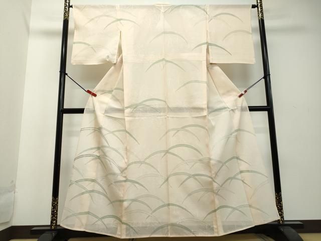 平和屋着物＊夏物 訪問着 絽 駒刺繍 芝文 銀彩 正絹 逸品