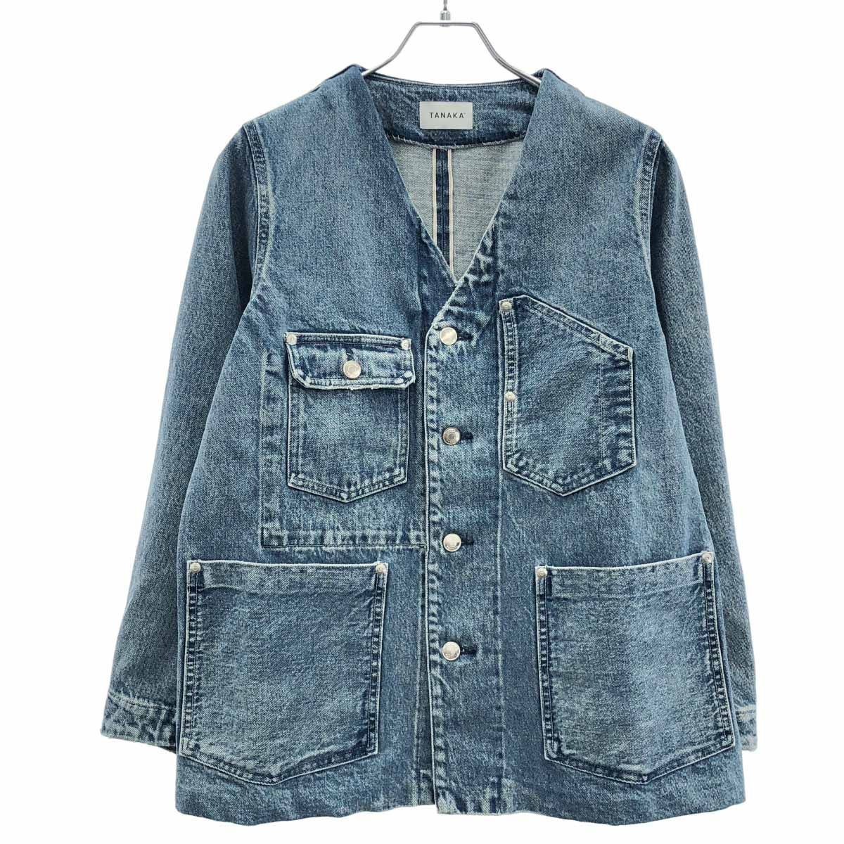 TANAKA タナカ NO COLLAR JEAN JACKET ノーカラーデニムジャケット ST 