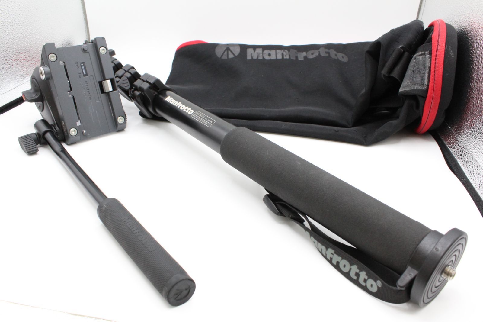 別売りバッグ付き MANFROTTO マンフロット 一脚 プロフルードビデオ一脚 雲台付 MVM500A LE2025069