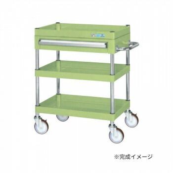 サカエ CSパールワゴン中量タイプ 引出し付 グリーン CSP-6073ANU