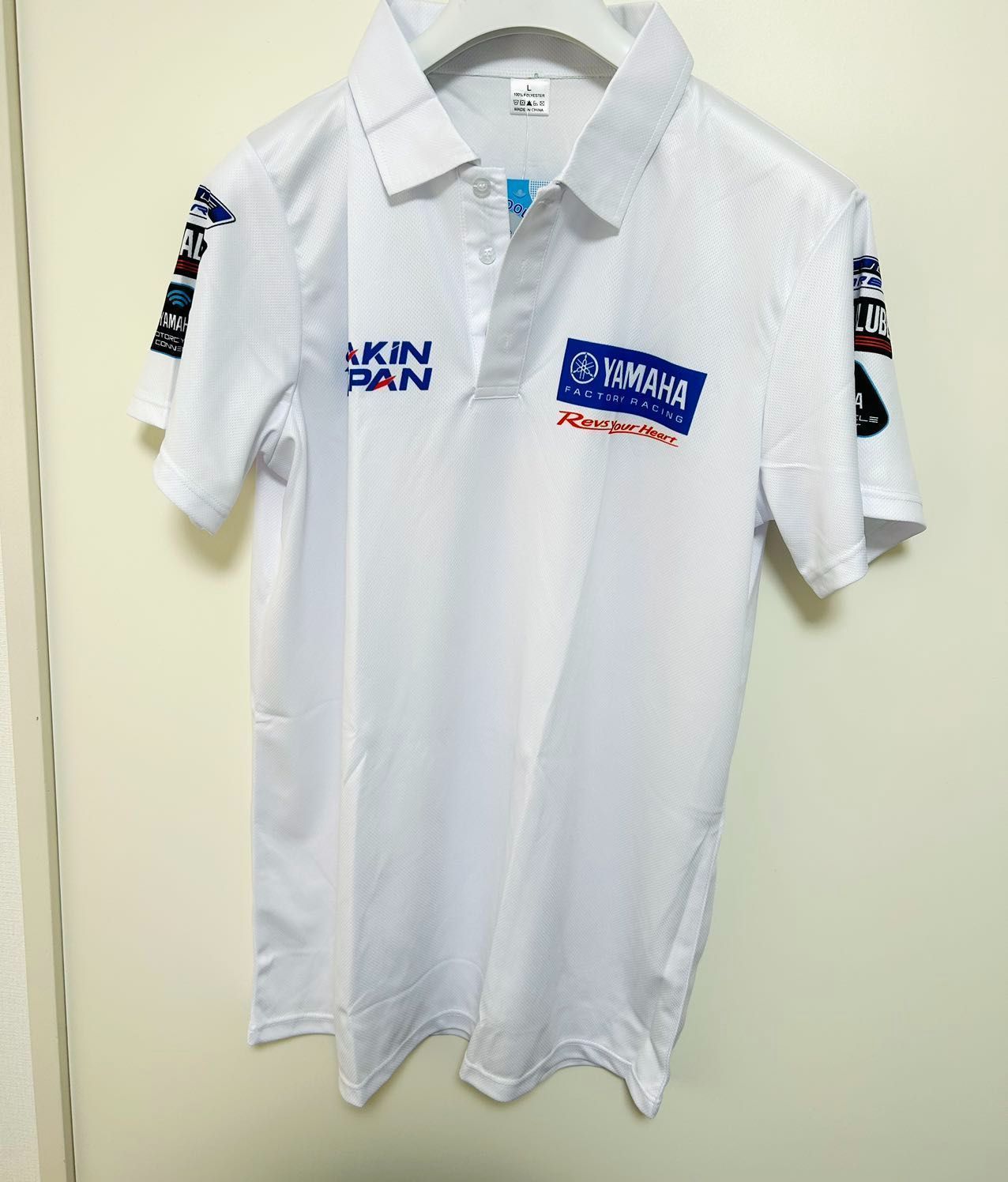 アウトレット新品 L MotoGP YAMAHA レーシング Poloシャツ バイクウエ 半袖 アウトドア スポーツ グッズ