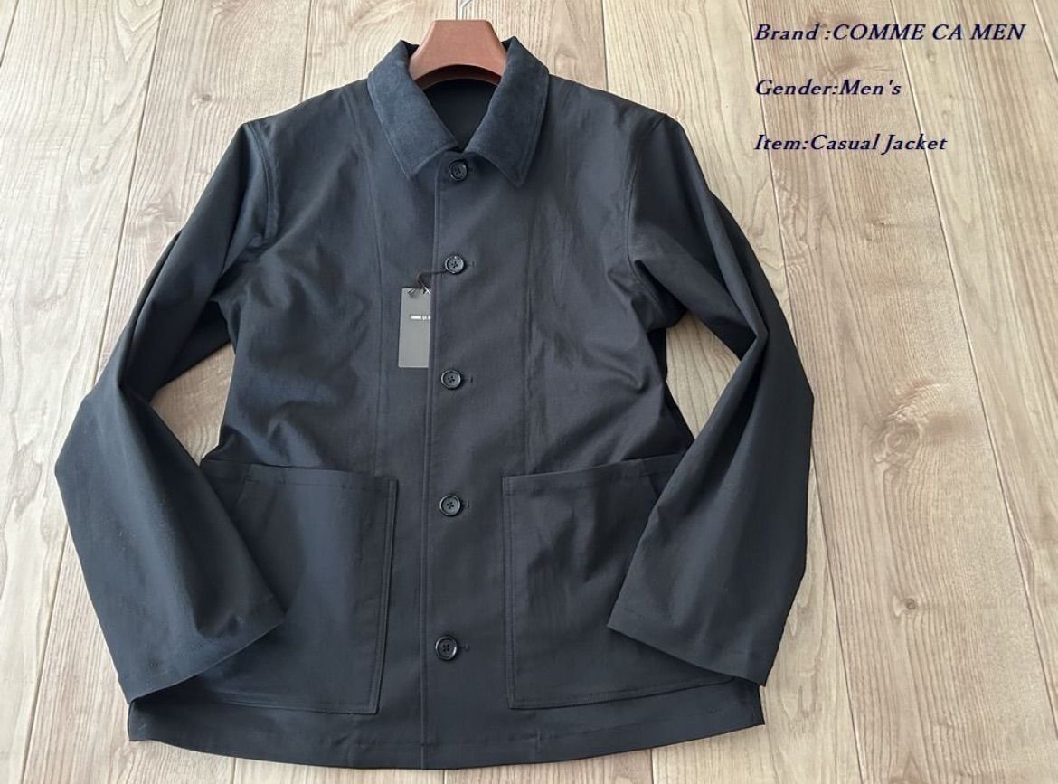 サンプル COMME CA MEN コムサメン ポリストレッチ カバーオール ジャケット 05ブラック Mサイズ 23BK22 定価49 500円