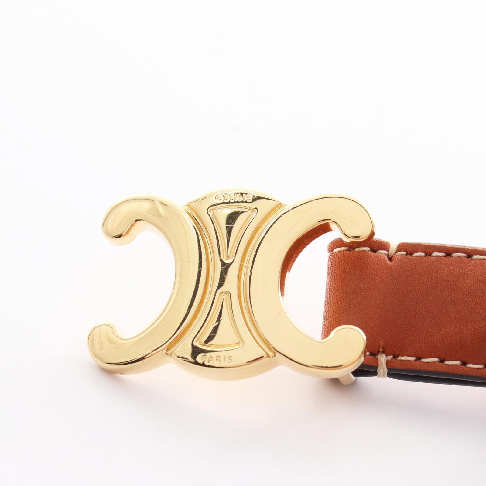 CELINE スモール トリオンフベルト CELINE】スモール トリオンフ ベルト ナチュラルカーフスキン