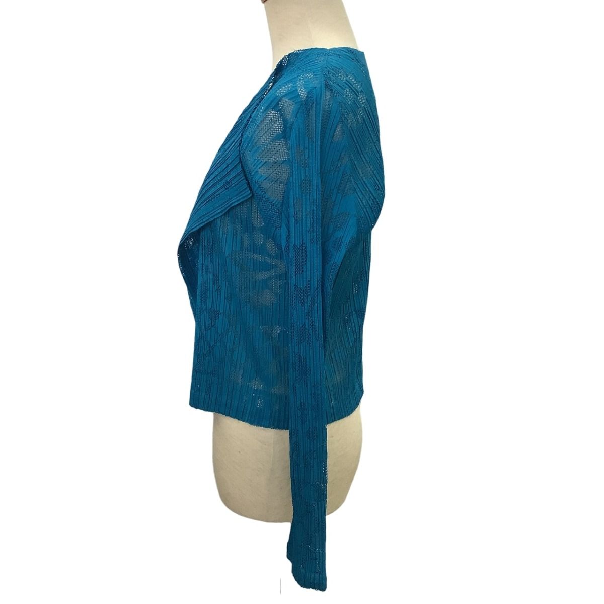 PLEATS PLEASE ISSEY MIYAKE◆カーディガン(薄手)/--/ポリエステル/GRN/PP51-J0631 PLEATS PLEASE ISSEY MIYAKE ◇ Cardigan (thin) / 3
