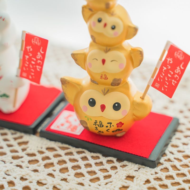 薬師窯　彩耀ふく福金まねき(ふくろう 小)  可愛い  商売繁盛 縁起物 雑貨 おしゃれ 飾り 玄関飾り 開運インテリア ギフト プレゼント かわいい おしゃれ 新築祝い お祝い  父の日 敬老の日 記念品