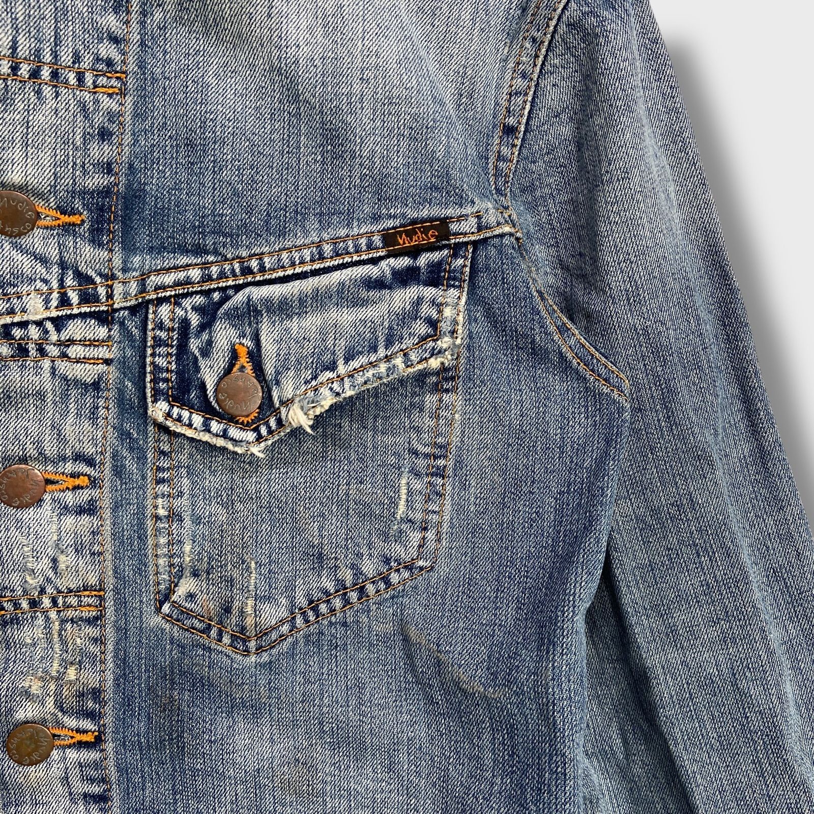 nudie jeans☆ヌーディージーンズ☆Gジャン☆ダメージ加工