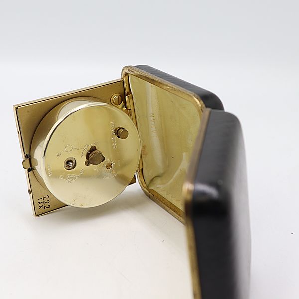 セイコー 手巻き トラベルクロック ゴールド文字盤 卓上クロック アラーム 置時計 KMR 2000000 NSK