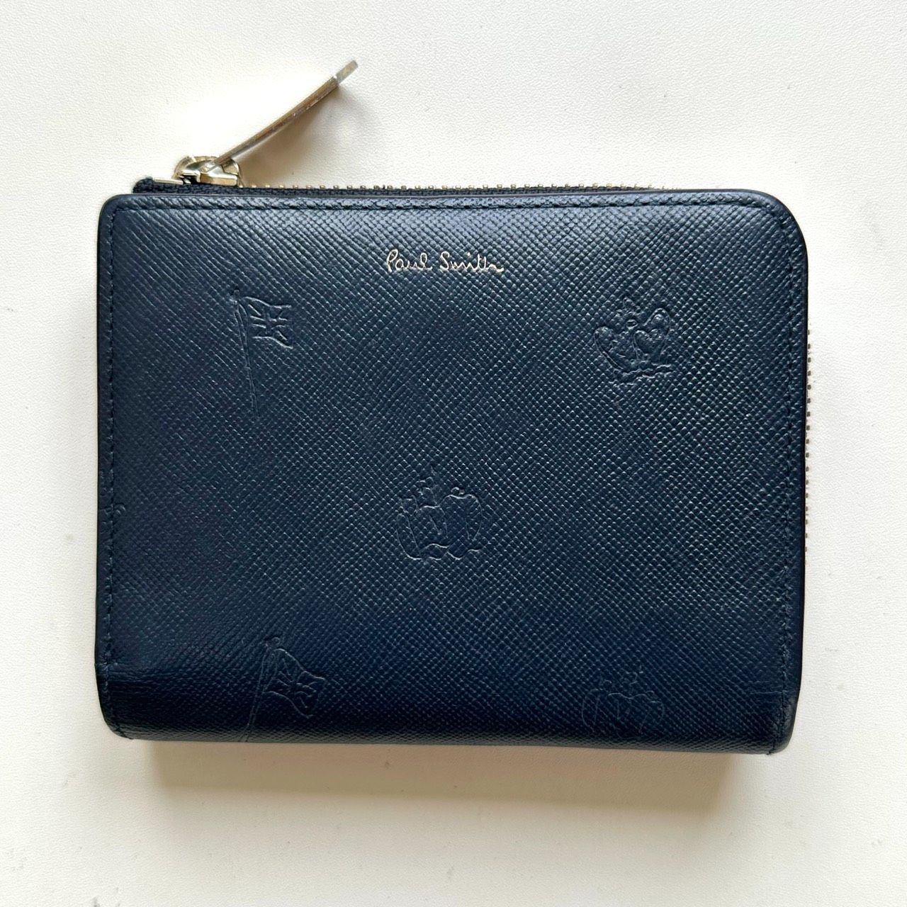 ポールスミス Paul Smith 二つ折り財布 ポールドローイング ネイビー