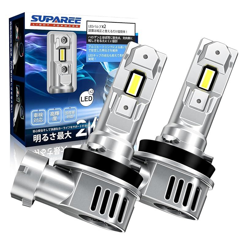 「2023超爆光モデル」SUPAREE H11 LED ヘッドライト LED フォグランプ H8 LED フォグ H16 LED 爆光 30W*2 6500K DC12V ハロゲンサイズ 三重放熱 静音ファン 長寿命 高光効LEDチップ ノイズ抵抗