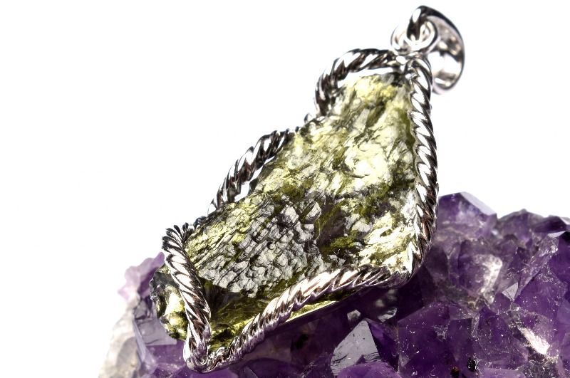 1点物】AAA+☆入手困難 シルバー925 モルダバイト 27x13mm 原石