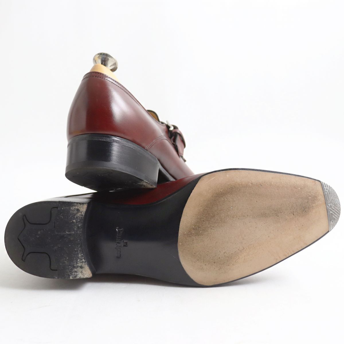 極美品●JOHN LOBB ジョンロブ REDMIRE/レドマイヤー プレステージライン 7000ラスト モンクストラップ レザーシューズ ボルドー  8E 英国製