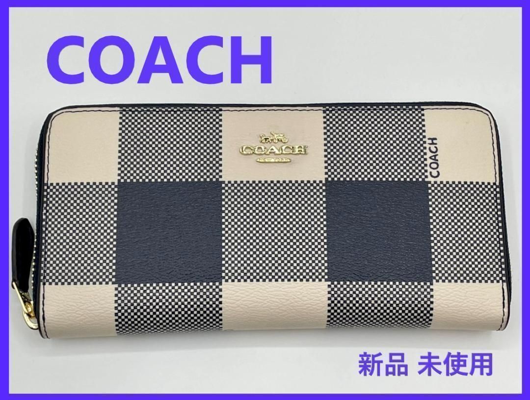 COACH コーチ 新品 チェック 長財布 メンズ レディース 財布 059