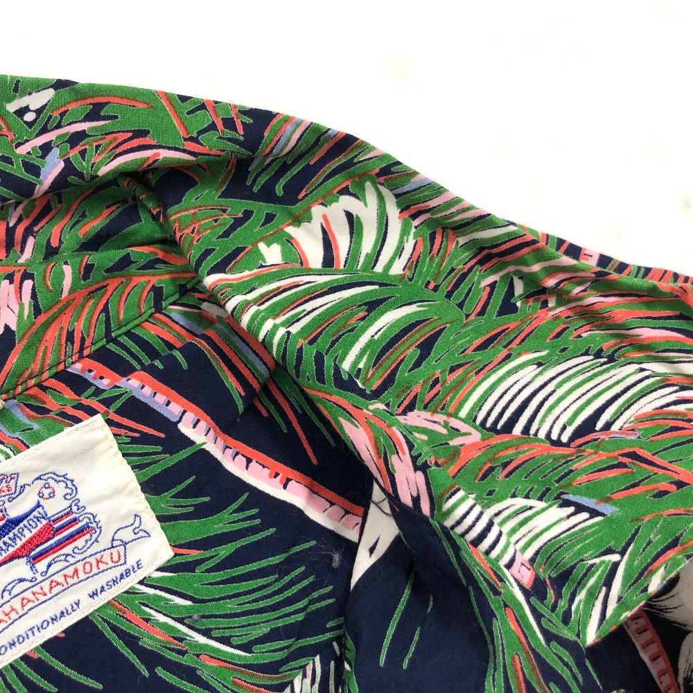 デューク・カハナモク アロハシャツ L ネイビー（DUKE
