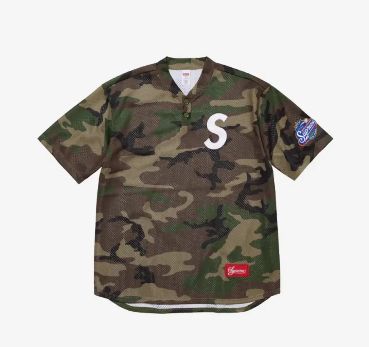 【雷市場（ポンジャン）商品韓国直送】 S Supreme(シュプリーム) ロゴ ベースボール ヘンリー ウッドランド 迷彩 ー 24FW