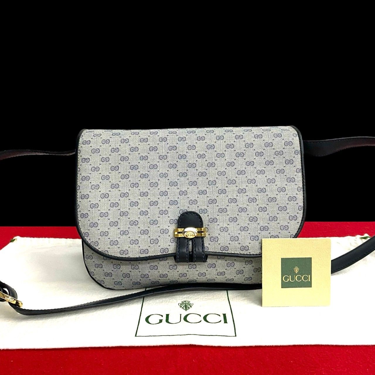 極 美品 GUCCI グッチ オールドグッチ ヴィンテージ マイクロ GG ロゴ  