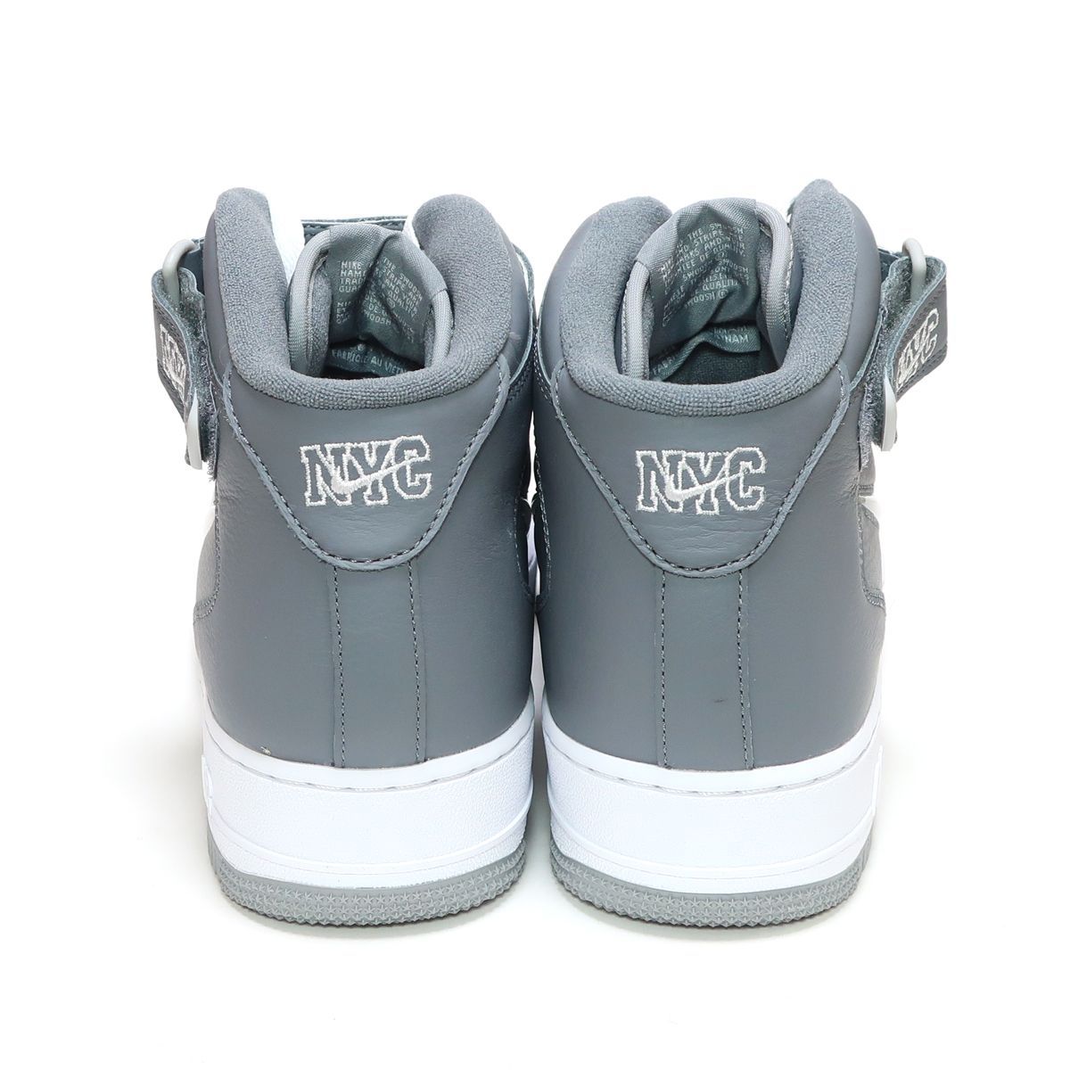 NIKE AIR FORCE 1 MID QS COOL GREY/WHITE NYC NEW YORK MENS US5.5 