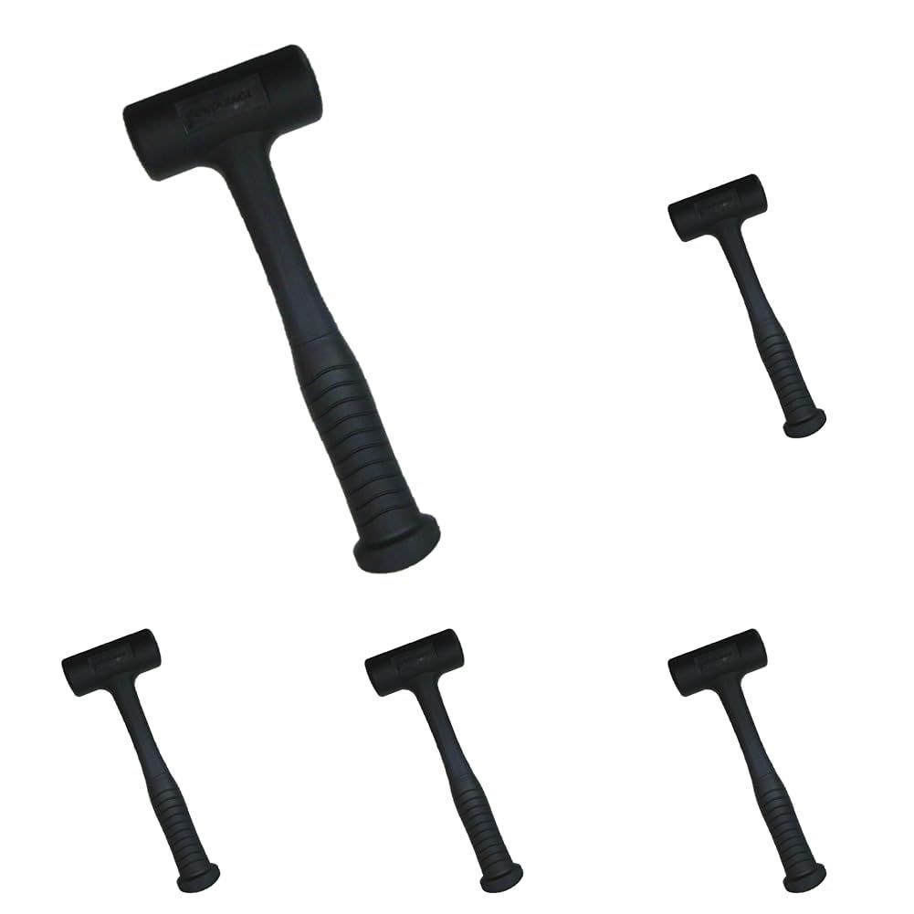 Size Pack of 5_Style ヘッド内部 鋼球入り 高儀 Takagi ショックレスハンマー 1.5P ブラック 角を打っても割れにくい ニトリルゴム 無反動構造 打撃力アップ 衝撃吸収 金属製小鋼球入り かなづち 金槌 × 5