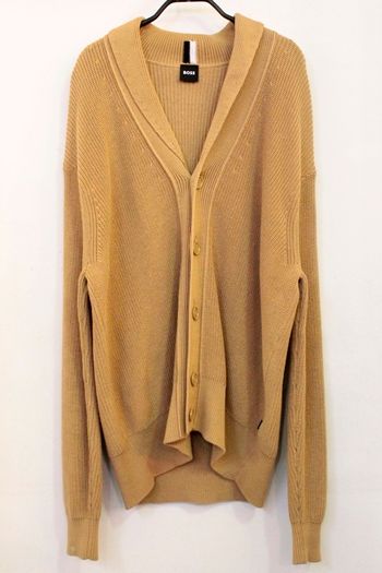 【中古】 HUGO BOSS メンズカーディガン XL HUGO BOSS/カーディガン/XL/茶 ブラウン